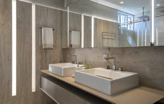 imagem banheiro suite do casal do apartamento panorâmico, arquitetura, sena arquitetos, decoração